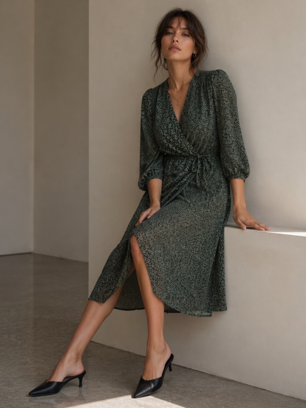 SEE BY CHLOE Green Wrap Dress